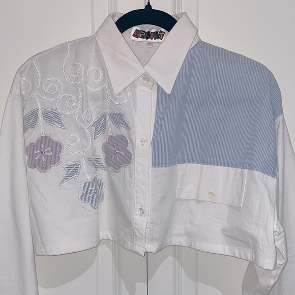 Vintage Floral/Pinstripe Button Down - Picture 5 of 14